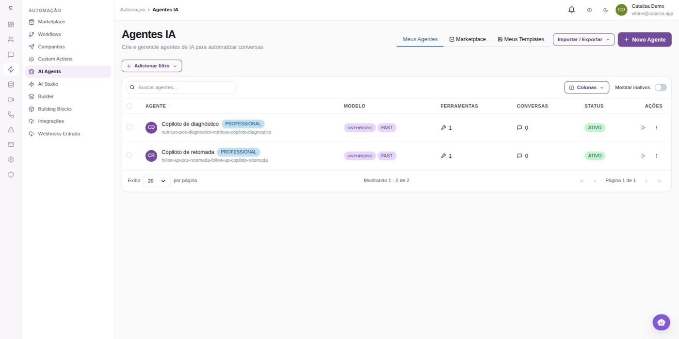 Lista de agentes de IA